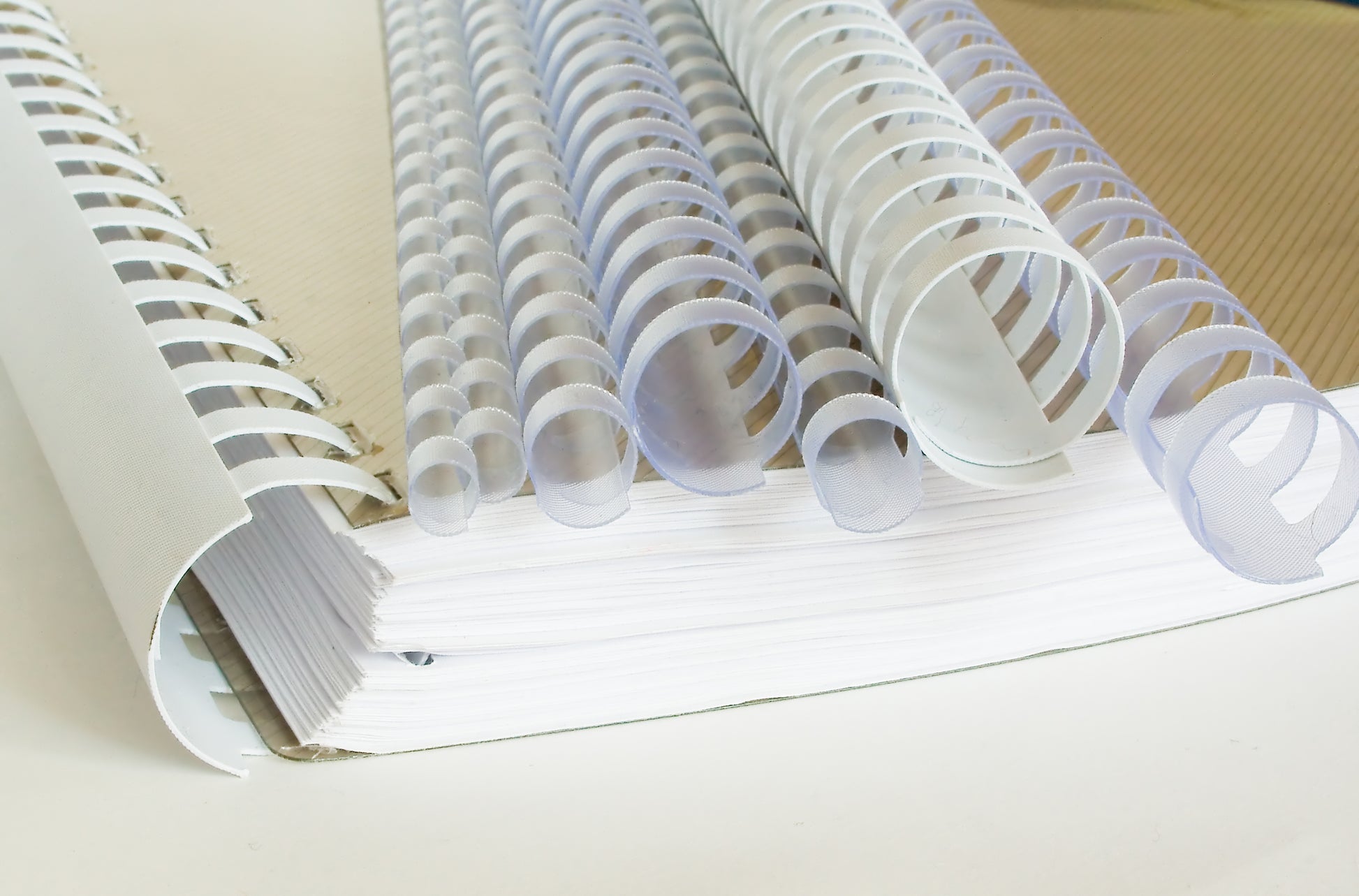 Picture of plastic combs used for wire binding of reports and dissertations