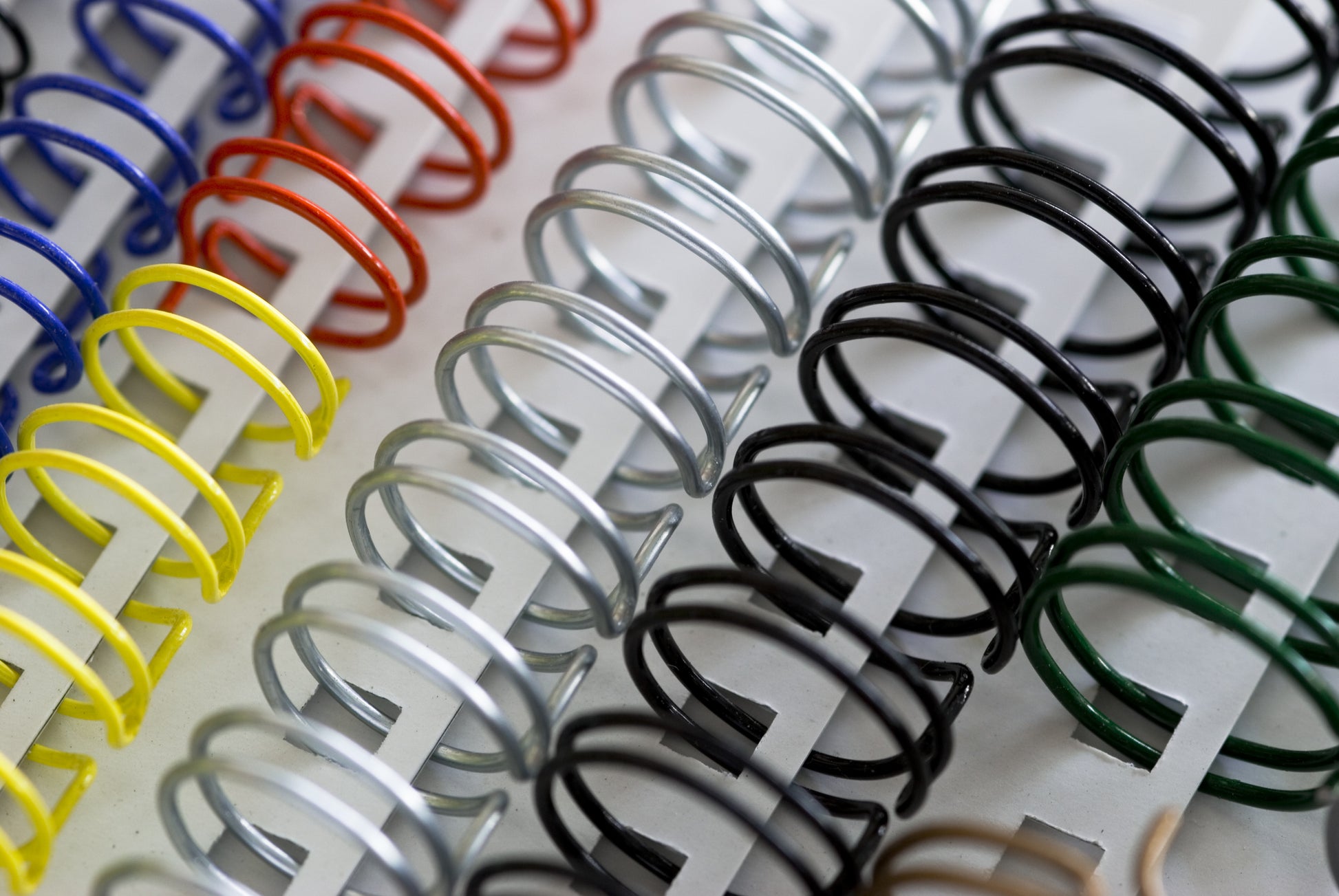 Picture of wire coils used for wire binding of reports and dissertations