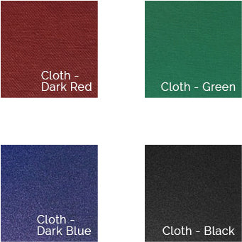 Swatch of Red, Green, Blue and Black Buckram cloth for covering thesis and other hard back books